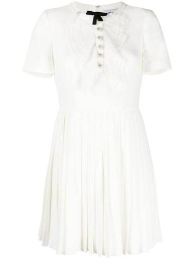 Lace Bib Midi Dress White - SELF PORTRAIT - BALAAN 1