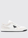 Downtown Leather Low Top Sneakers White Dusty Grey - PRADA - BALAAN 1