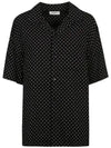 Hawaiian Viscose Short Sleeve Shirt Black - CELINE - BALAAN 1