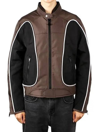 J-Blink Color Block Biker Jacket Black Brown - DIESEL - BALAAN 2