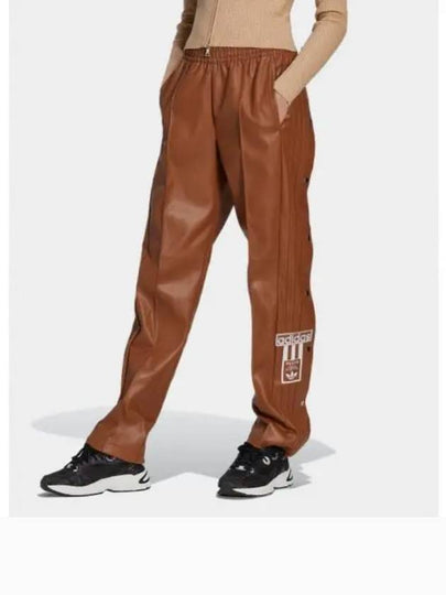 Faux Leather Adibreak Straight Pants Brown - ADIDAS - BALAAN 2