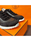 Men's Bouncing Sneakers Goatskin Black Leather H Black Logo - HERMES - BALAAN 4