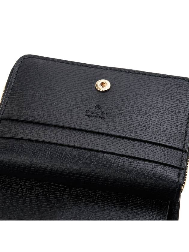 Script Leather Mini Card Wallet Black - GUCCI - BALAAN 9