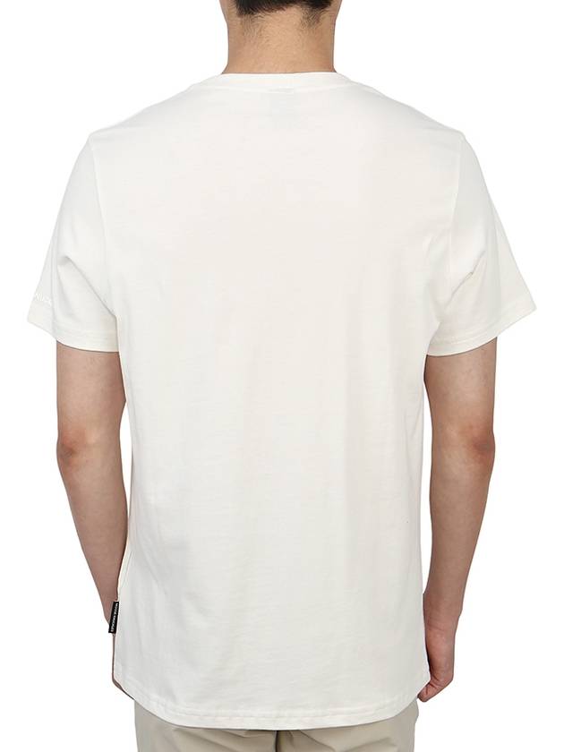 Augustine Logo Print Short Sleeve T-Shirt Ivory - MOOSE KNUCKLES - BALAAN 7