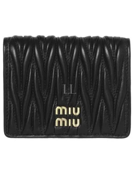 Matelasse Leather Half Wallet Black - MIU MIU - BALAAN 2