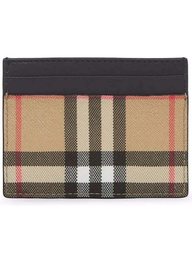 Vintage Check Leather Card Wallet Beige - BURBERRY - BALAAN 3