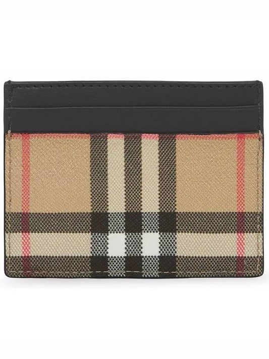 Vintage Check Leather Card Wallet Beige - BURBERRY - BALAAN 2