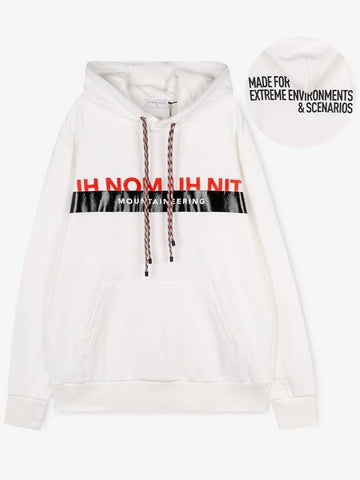 Men s Logo Print White Hoodie NMW20203 081 - IH NOM UH NIT - BALAAN 1