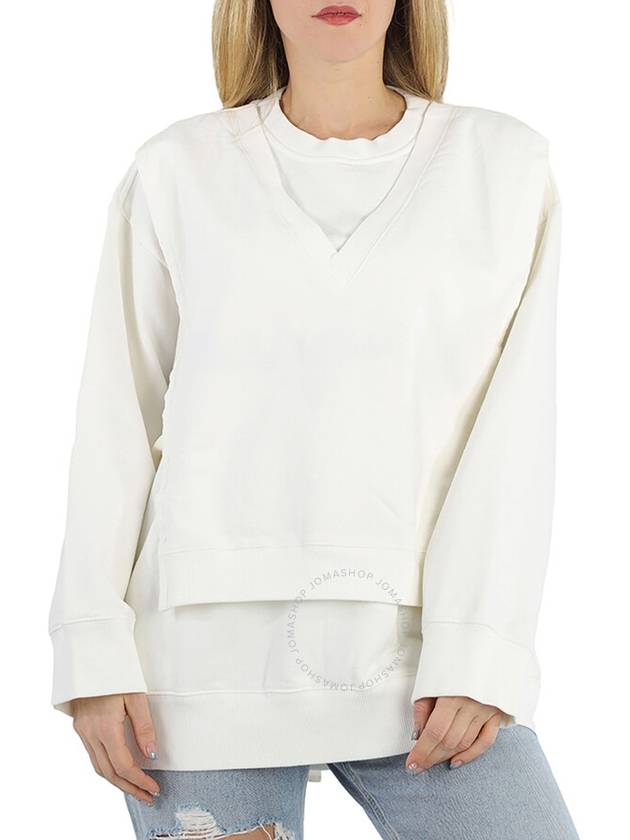 MM6 Ladies White Layered Boxy Sweatshirt, Size Small - MAISON MARGIELA - BALAAN 1