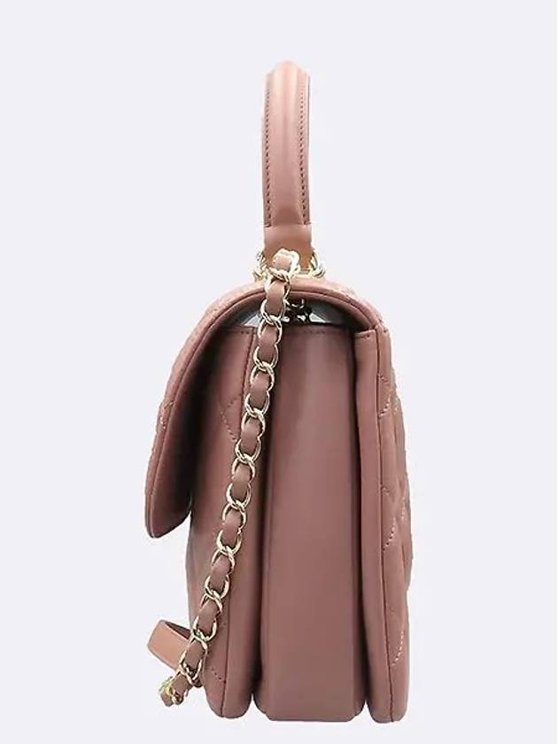 A69923 Lambskin pink color trendy CC medium gold metal top handle tote bag chain strap 2WAY - CHANEL - BALAAN 3