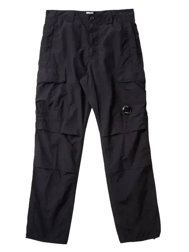 Lens Wafan Flat Nylon Straight Pants Black - CP COMPANY - BALAAN.