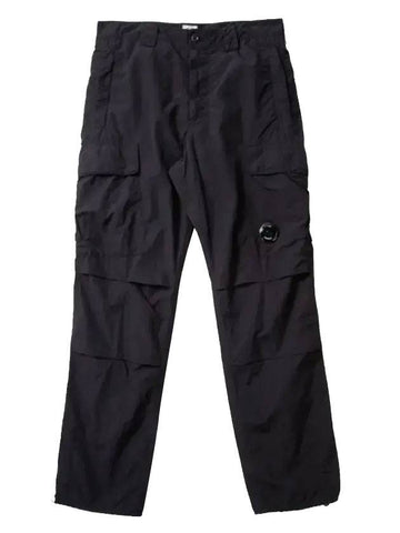 Lens Wafan Flat Nylon Straight Pants Black - CP COMPANY - BALAAN.