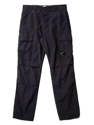 Lens Wappen Nylon Cargo Straight Pants Black - CP COMPANY - BALAAN 1