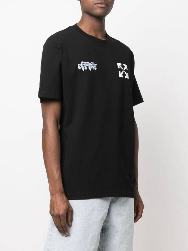 Logo Print Short Sleeve T-Shirt Black - OFF WHITE - BALAAN 4