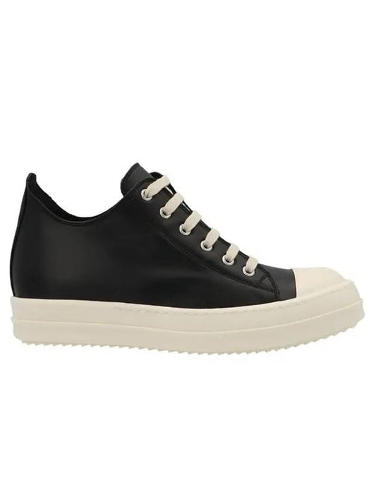 Calfskin Low Top Sneakers Black - RICK OWENS - BALAAN.