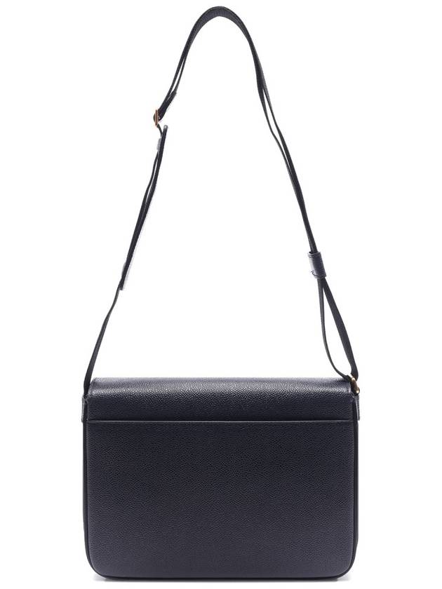 Tonal Strap Leather Reporter Cross Bag Navy - THOM BROWNE - BALAAN 5