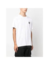 Slimfit Cotton Jersey Short Sleeve T-shirt White - STONE ISLAND - BALAAN 4