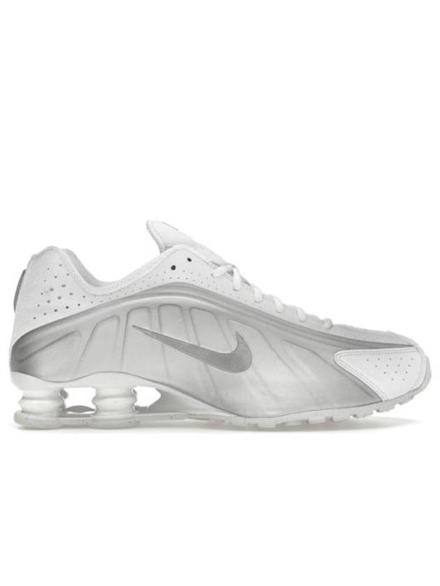 Shox R4 Lace Up Low Top Sneakers White Metallic Silver - NIKE - BALAAN 2