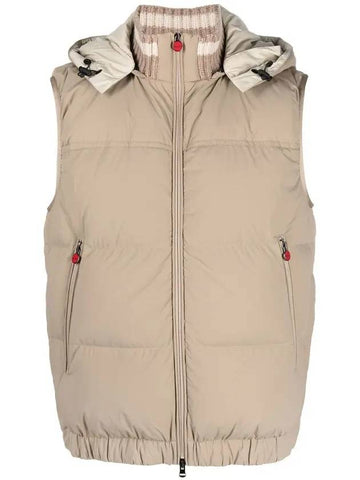 Men's Padded Vest Beige - KITON - BALAAN 1