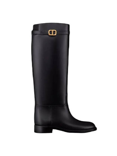 Logo Leather Middle Boots Black - DIOR - BALAAN 1