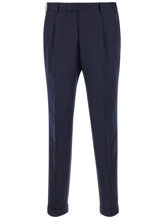 Blue Slim Pants With Concealed Closure In Fabric Man - PT TORINO - BALAAN 1