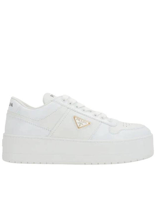 Downtown Bold Leather Sneakers White - PRADA - BALAAN 2