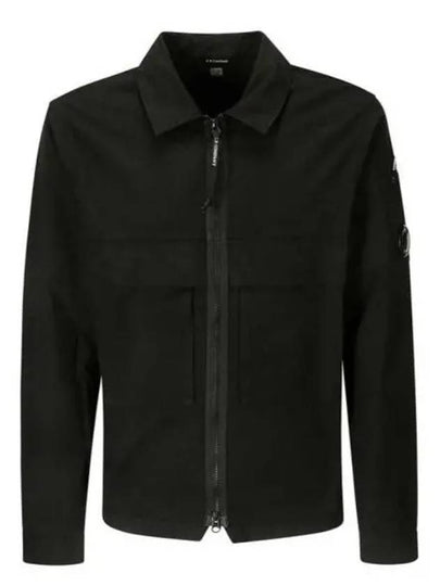 Organic Gabardine Over Long Sleeve Shirt Black - CP COMPANY - BALAAN 2