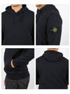 Wappen Patch Classic Fleece Hoodie Navy - STONE ISLAND - BALAAN 4