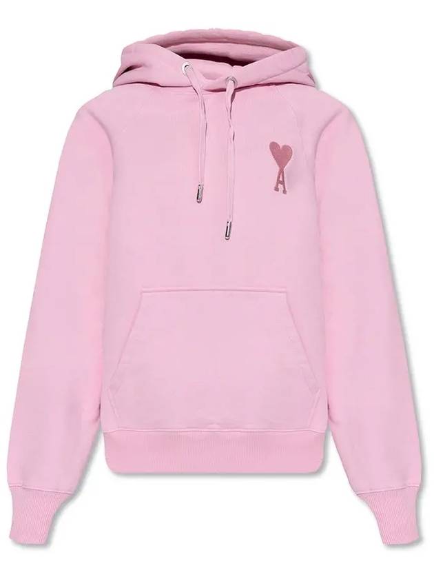 Heart Logo Cotton Hoodie Pink - AMI - BALAAN 3