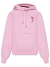 Heart Logo Cotton Hoodie Pink - AMI - BALAAN 3