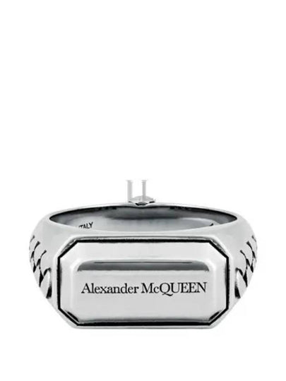 Signet Chain Ring Silver - ALEXANDER MCQUEEN - BALAAN 2