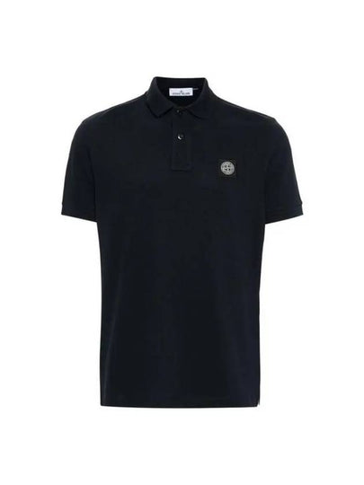 Pique Stretch Cotton Short Sleeve Polo Shirt Navy - STONE ISLAND - BALAAN 2