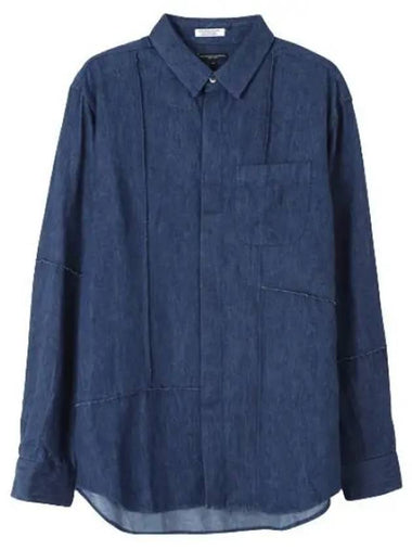 Combo Short Collar Shirt Navy Hemp Cotton Denim 23F1A017 NQ034 KD021 Men Long Sleeve - ENGINEERED GARMENTS - BALAAN 1