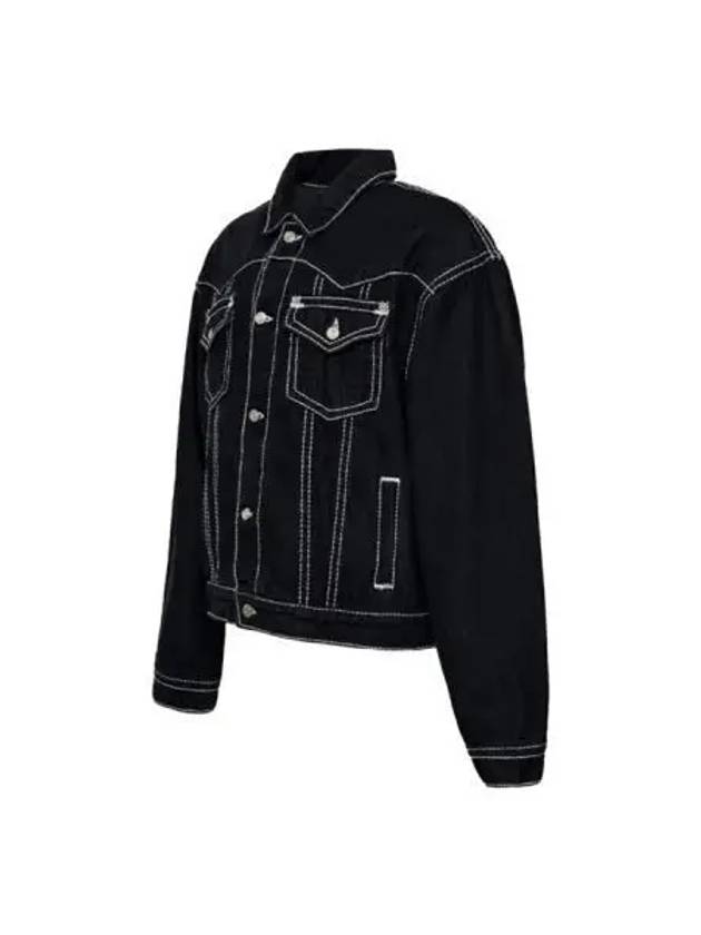 Exclusive Big Stitch Denim Jacket Black - LECYTO - BALAAN 1