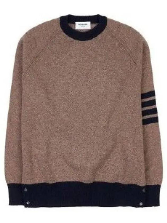 Wool 4 Bar Pullover Knit Top Medium Brown - THOM BROWNE - BALAAN 2