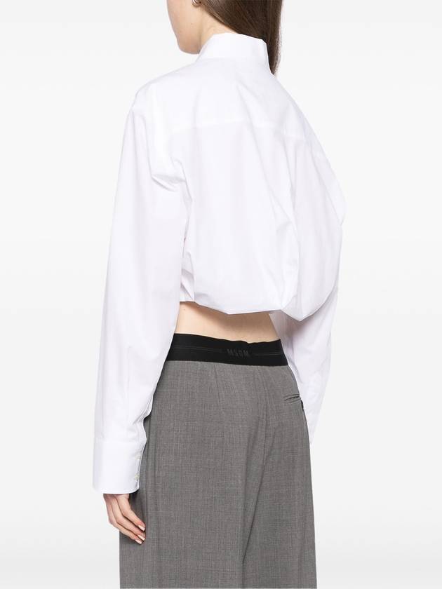 Embroidery Logo Crop Blouse White - MSGM - BALAAN 5