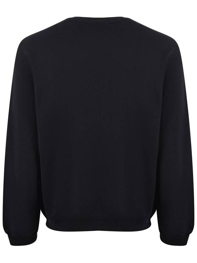 Loose Fit Badge Accent Fleece Sweatshirt Black - LACOSTE - BALAAN 4