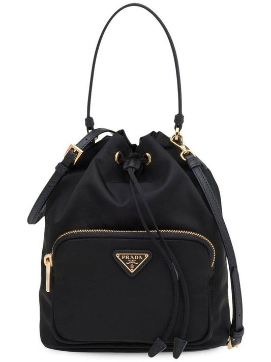 Duet Re-Nylon Bucket Bag Black Gold - PRADA - BALAAN 2