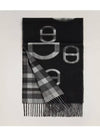 Tartan Maillons Reversible Cashmere Muffler Anthracite Bleu - HERMES - BALAAN 2