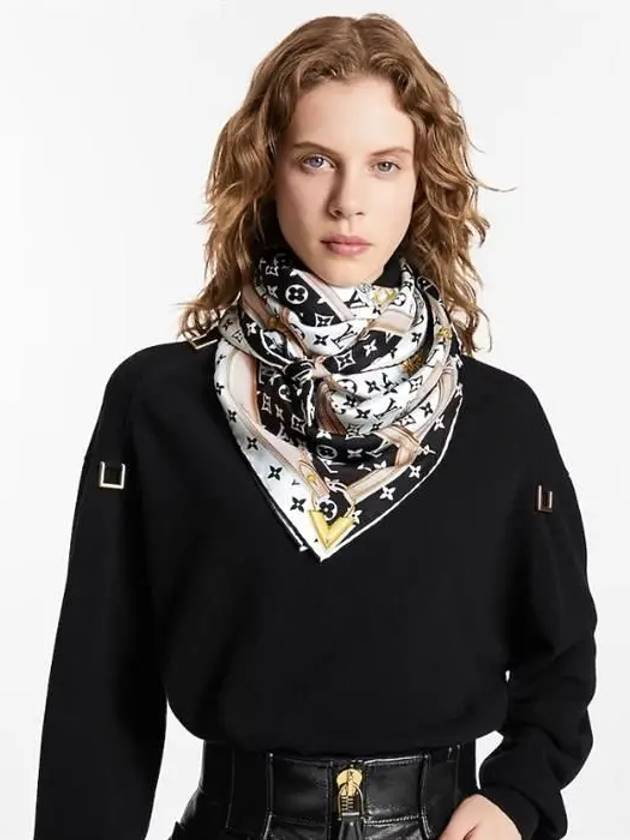 Monogram Confidential Square Scarf Black - LOUIS VUITTON - BALAAN 3