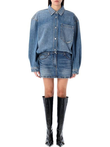 Pre-styled denim shirtdress - ALEXANDER WANG - BALAAN 1