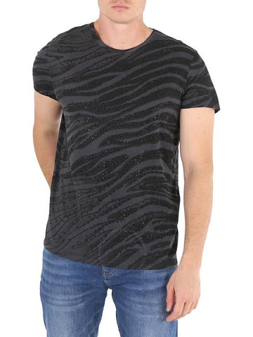 Roberto Cavalli Men's Animalia Print Strass Cotton T-Shirt, Size Large - ROBERTO CAVALLI - BALAAN 1