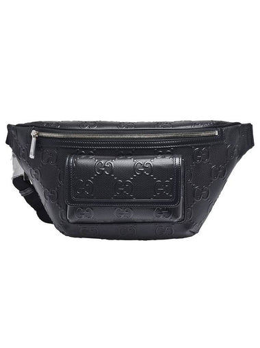 GG emboss belt bag black - GUCCI - BALAAN 1