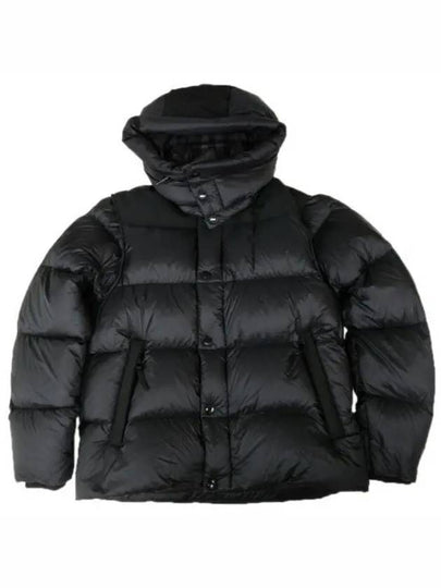 Logo Patch Hooded Down Padding Black - BURBERRY - BALAAN 2