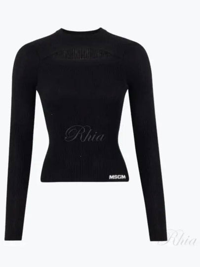 Long Sleeve T Shirt 3741MDM227 247783 99 Black - MSGM - BALAAN 2