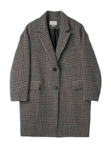 Limiza check pattern coat gray - ISABEL MARANT - BALAAN 1