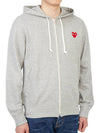 Men's Red Heart Waffen Zip Up Hoodie Grey P1 T168 1 - COMME DES GARCONS - BALAAN 5