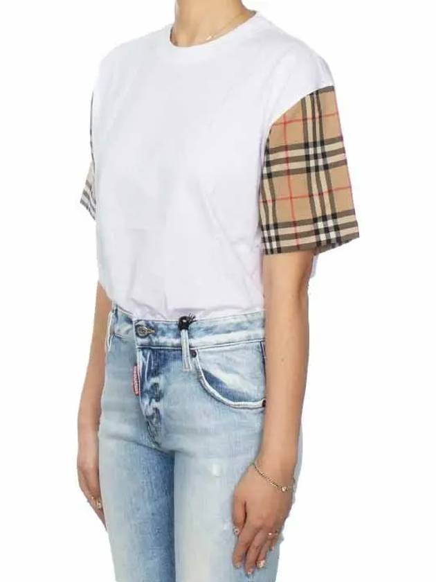 Vintage Check Sleeve Short Sleeve T-Shirt White - BURBERRY - BALAAN 3