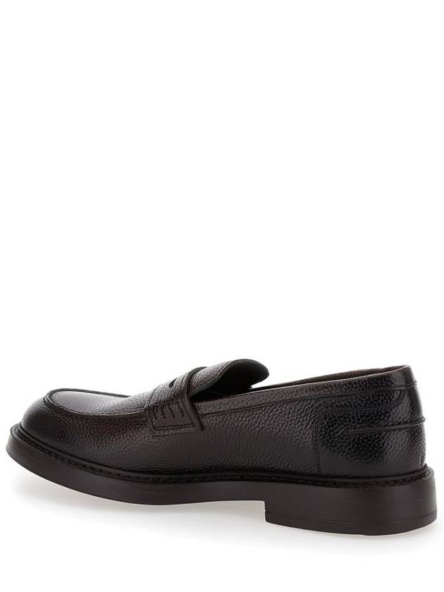 'Adler' Brown Slip-On Loafers In Hammered Leather Man - DOUCAL'S - BALAAN 3