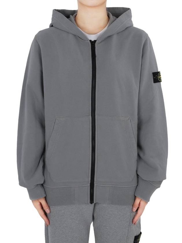 Stone Waffen Patch Hooded Zip-Up Jacket (Gray) 811660720 V0064 14A (Can Be Worn By Adults) - STONE ISLAND - BALAAN 1